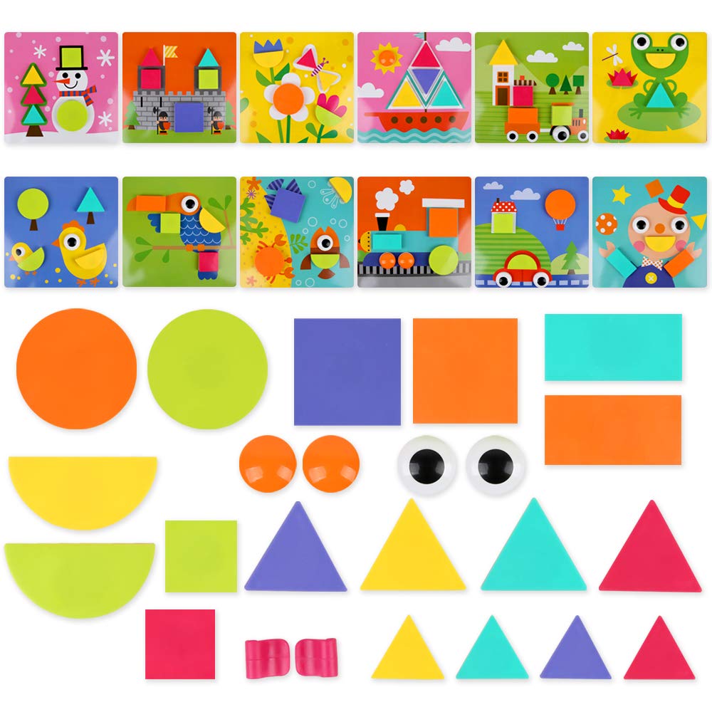 Button Art Toys,Color Matching Mosaic Pegboard Early Learning Educational 3D Puzzles for Boys and Girls