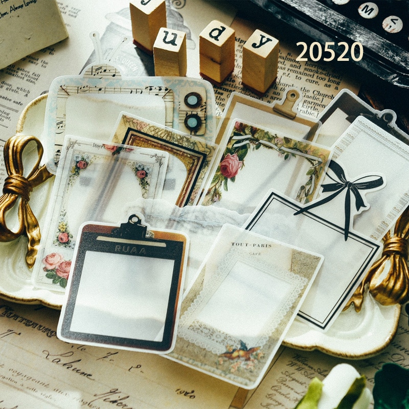 240PCS Autocollants Scrapbooking Vintage Papier Décoratif Fournitures Voyage Rétro Washi Sticker Bullet Journal Artisanat DIY Album Photo