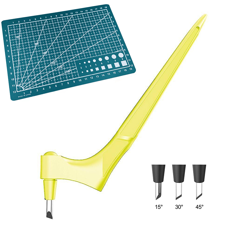 360 stopni obrotowy nóż introligatorski narzędzia robić obróbki drewna narzędzia tnące nóż robić rzeźbienia ostrze gilotyna robić papieru rękodzieło rzeźba sztuka DIY: żółty zestaw