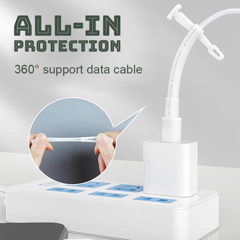 1 Set Van Kabel Protector, Datakabel Siliconen Beschermhoes Opladen Kabelhaspel Geschikt Voor Iphone Usb-oplaadkabel