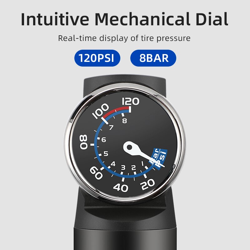 Rechargeable Electric Mini Bicycle Pump 120PSI Bike Air Shock Pump MTB Bicycle Tires Inflator Portable Compressor Digital Pumps