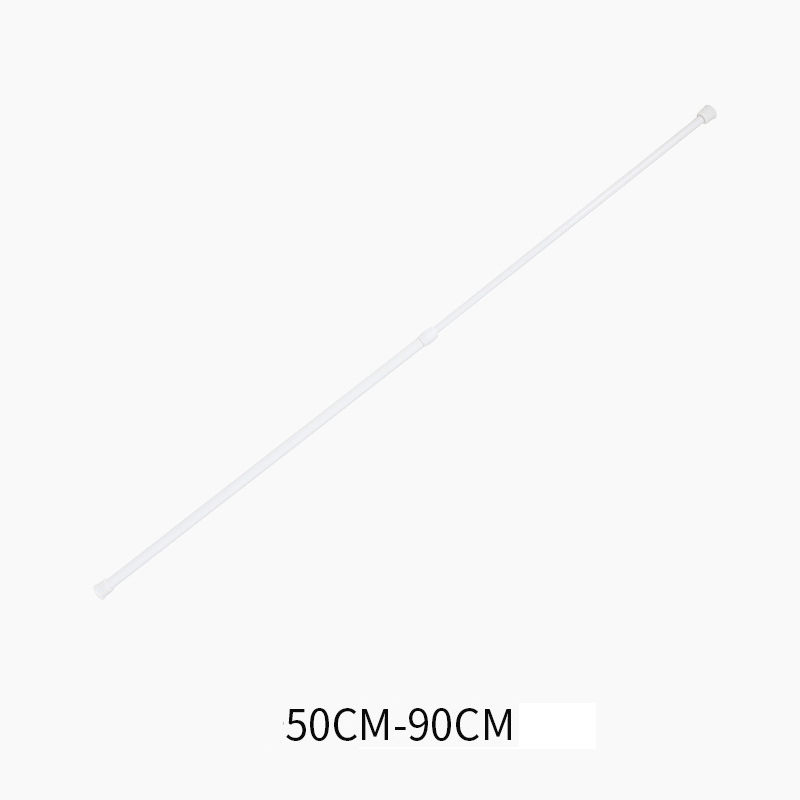 Adjustable Curtain Rod Extendable Shower Curtain Rod Telescopic Poles Bathroom Household Hanger Rods Wardrobe Organizer U2: 50-90cm