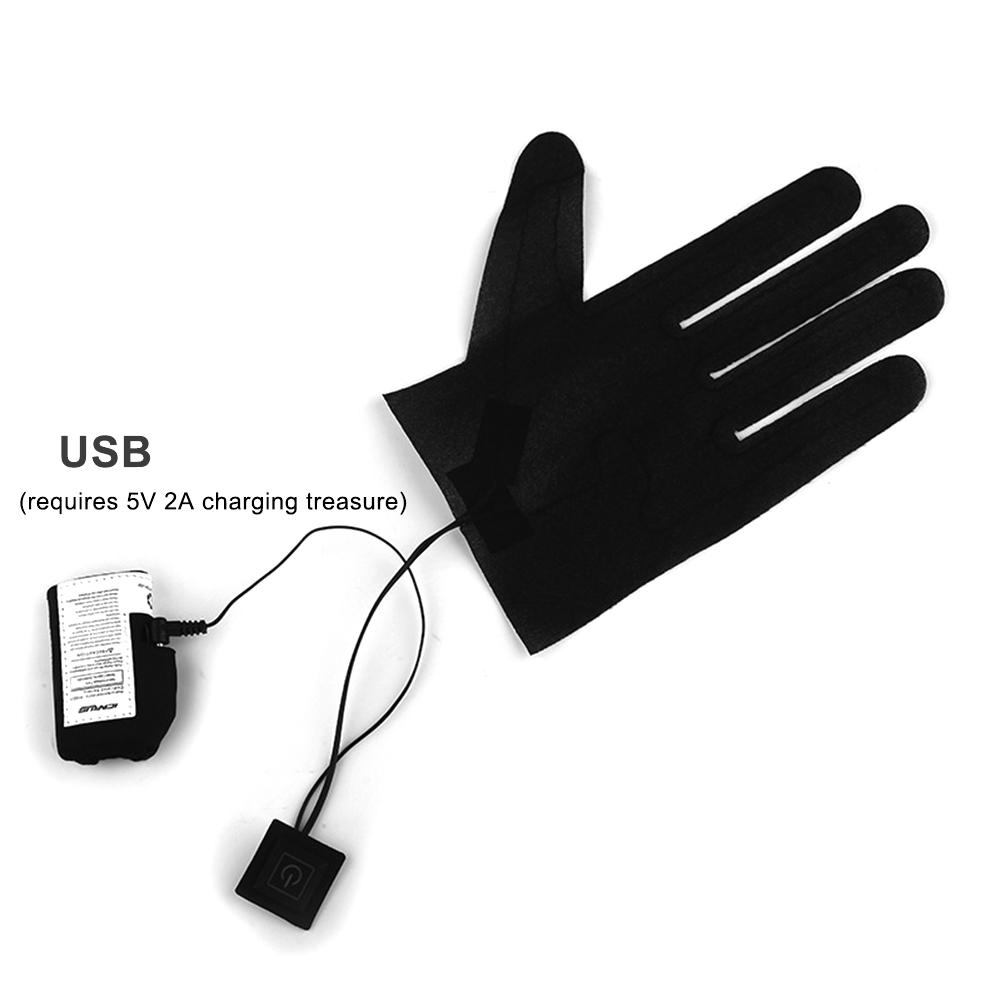 Fem-finger handsker opvarmningspuder lithium batteridrevet tre-gear temperaturjusterende varmepude til vintercykling