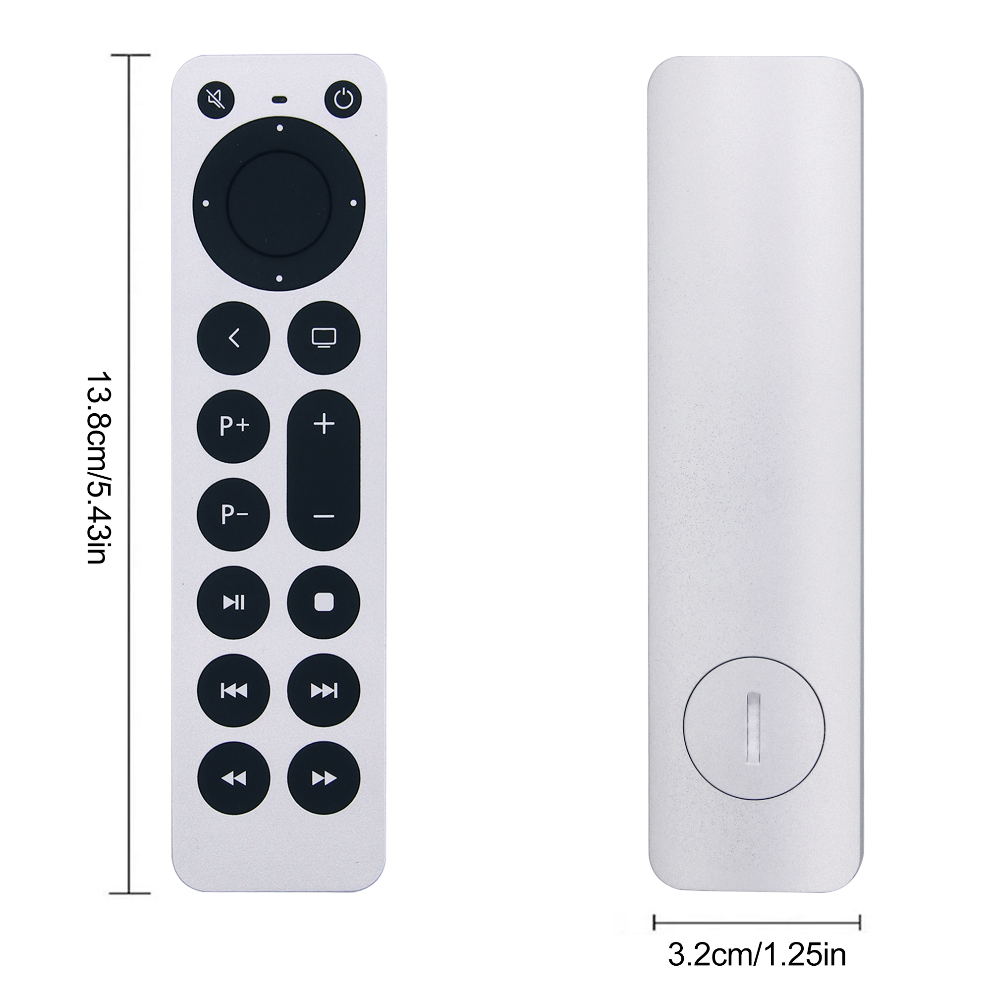 Ersatz-Apple-TV-Fernbedienung für Apple TV 4K Gen 1 2 3 4 HD A2169 A1842 A1625 A1427 A1378 A1218 mit Power- und TV-Steuerungsfunktion