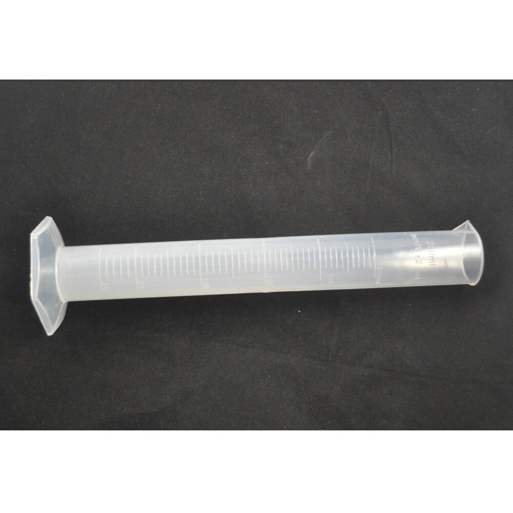 SOSW-250mL Duidelijke Witte Plastic Vloeibare Meting Afgestudeerd Cilinder Voor Lab Set