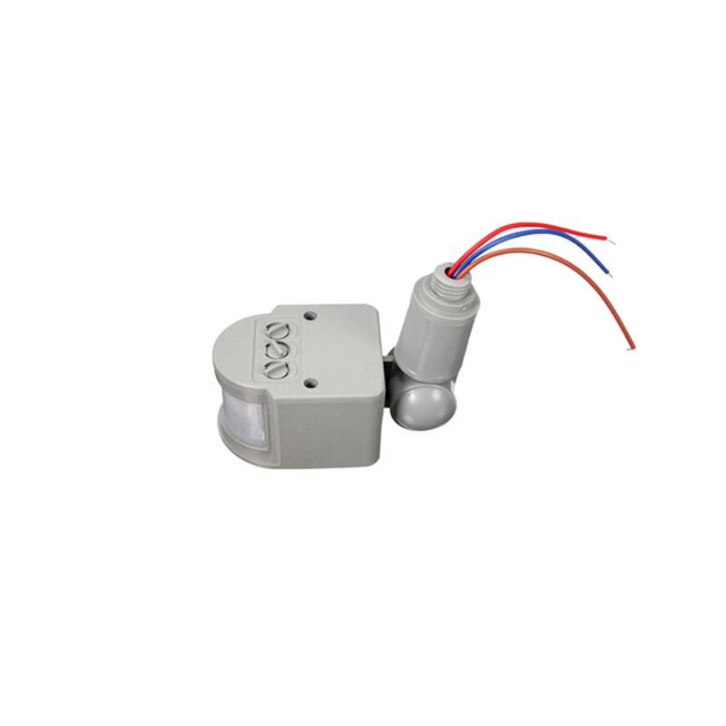 Buitenbewegingssensor  ac85-265v 220v 110v wandlamp led pir infrarood beweging 180 graden draaischakelaar sensor detector: Grijs