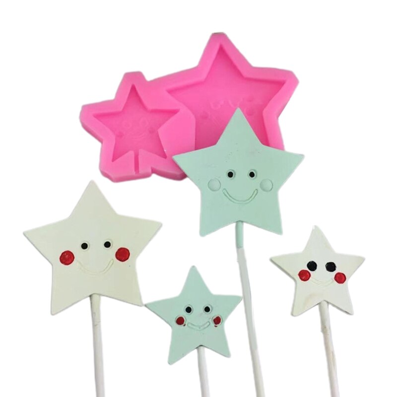 Wärme-beständig Stern Schokolade Lutscher Schimmel Mond Stern Kuchen Dekoration bilden Lutscher Formen für Kuchen Dekorieren: Smiley