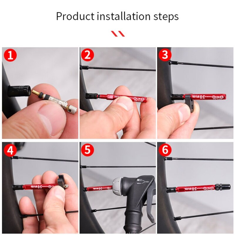 Bicycle Presta Valve Extender 50mm 80mm Clincher Removable Tire Inner Tube Extension Valve with Core Wrench