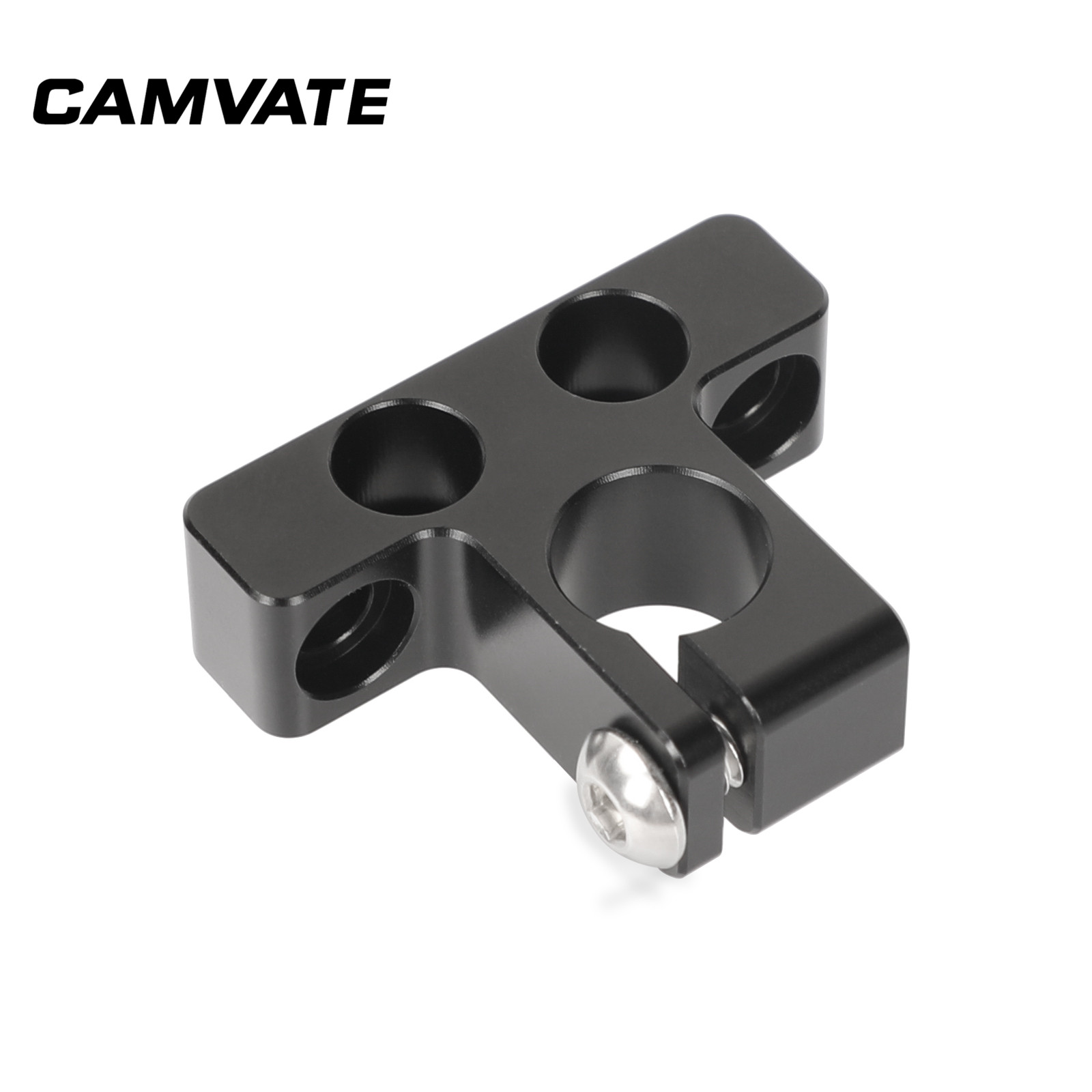 CAMVATE Standard 15mm Single Rod Clamp Rail Connector Adapter With 1/4"-20 Thread Screw For DSLR Camera Cage Rig/ Plate Mounting
