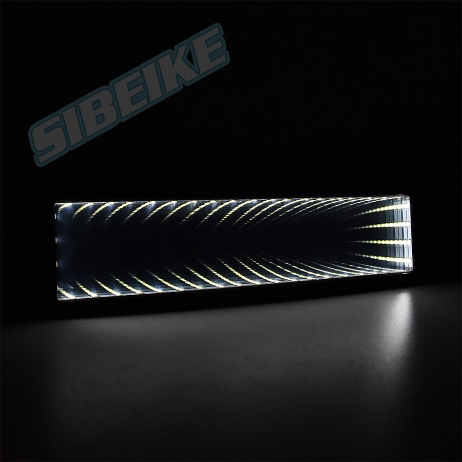 3D Style Universal Car Infinity Galaxy bottomless endless RGB LED CLIP ON Rearview Mirror: white