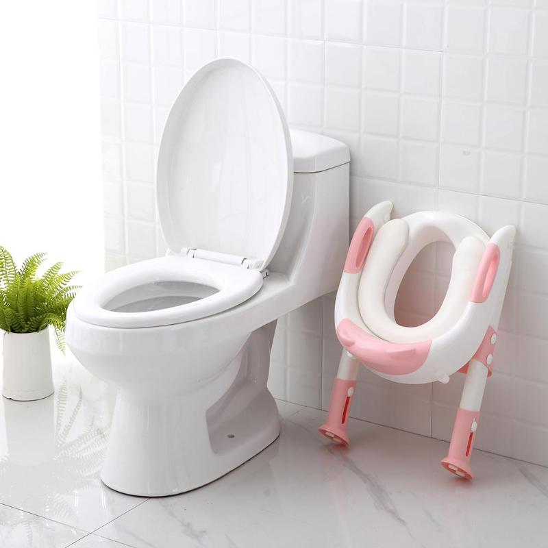 Kids Toilet Training Seat Folding Baby Potty Infant With Adjustable Baby Ladder Toilet ladder Folding Seat Toilet 1-7Y