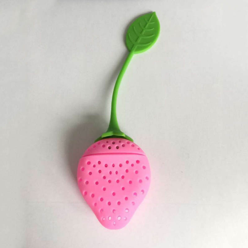 Søt jordbær te sil kjøkkenutstyr tepose te sil giftfri te infuser 1 stk silikon tekanne tilbehør: Rosa