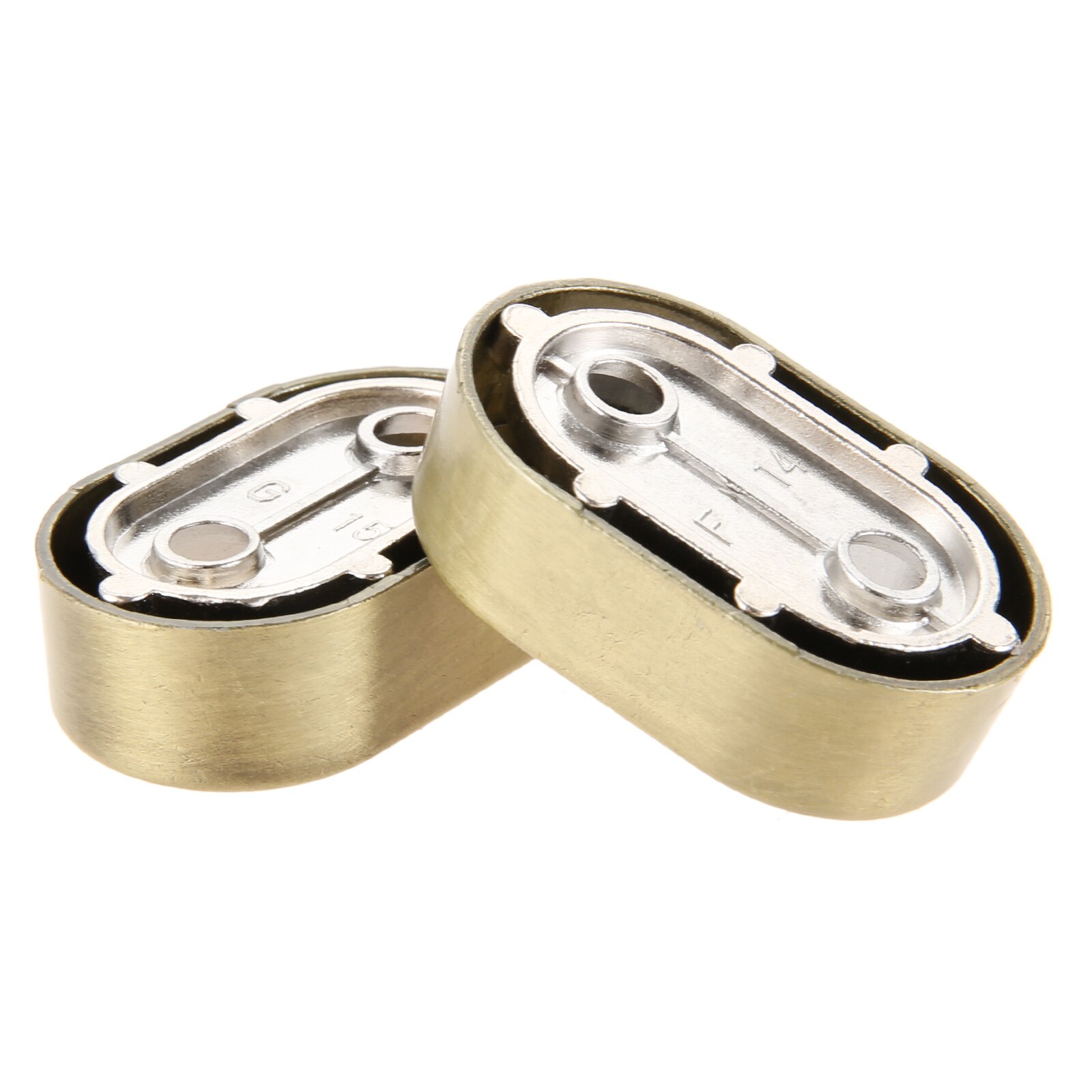 2Pcs 15-16mm Diameter Zinc Alloy Oval Closet Pole Socket Wardrobe Flanges Rod Tube Holder Shower Curtain Rod End Support Bracket