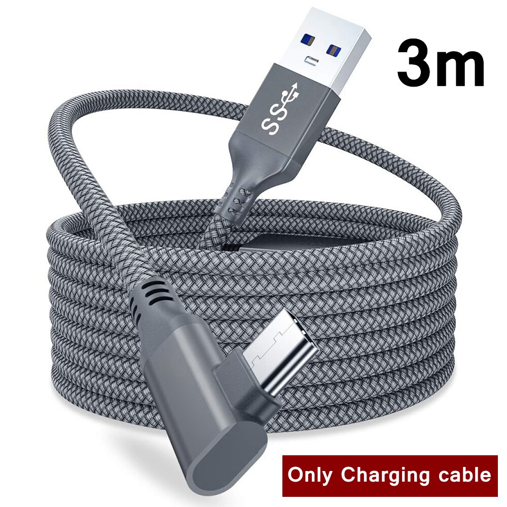 5M 3M USB-C Charge Cable For Oculus Quest 2 Link Data Transfer Fast Charges Cables for Quest2 VR Virtual Reality Accessories Set: 3m Cable