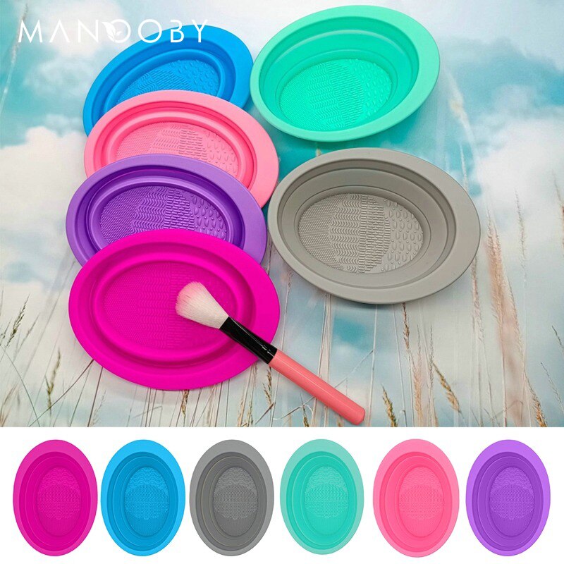 Faltbare machen-hoch Pinsel Reiniger Schüssel Waschen Pinsel Reinigung matt Silikon Kosmetik Pinsel Reiniger Universal- machen-hoch Werkzeug Wäscher Kasten