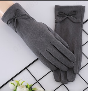 Women's Gloves Touch Screen Gloves Double thick Plush Wrist Women Driving Gloves Winter Ladies Warm Gloves Driving Ski Glove YA: F