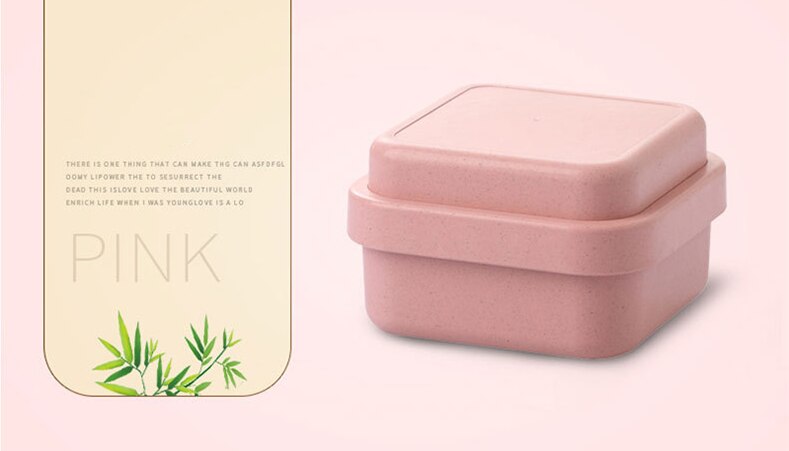Fiambrera de doble capa de fibra de bambú, vajilla creativa multifunción, Verde, accesorios de cocina, fiambrera de microondas: Rosa