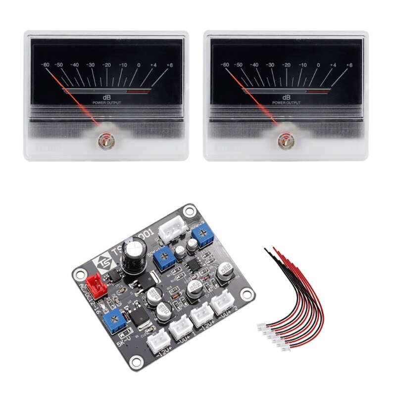 1 ensemble VU mètre TN-90A amplificateur de puissance panneau Audios niveau DB mètre avec carte pilote, rétro-éclairé, TS-DB90A-2Q 960uA