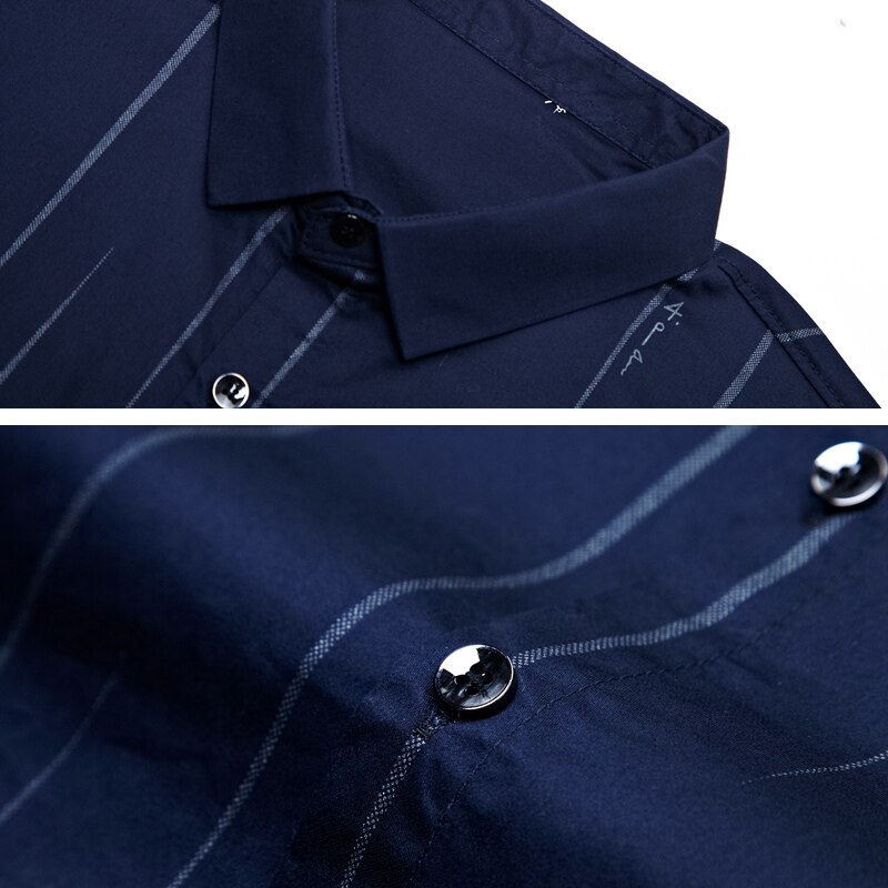 Me skjorte herre stripete kjole skjorter herre langermet slim fit business casual skjorte camisa