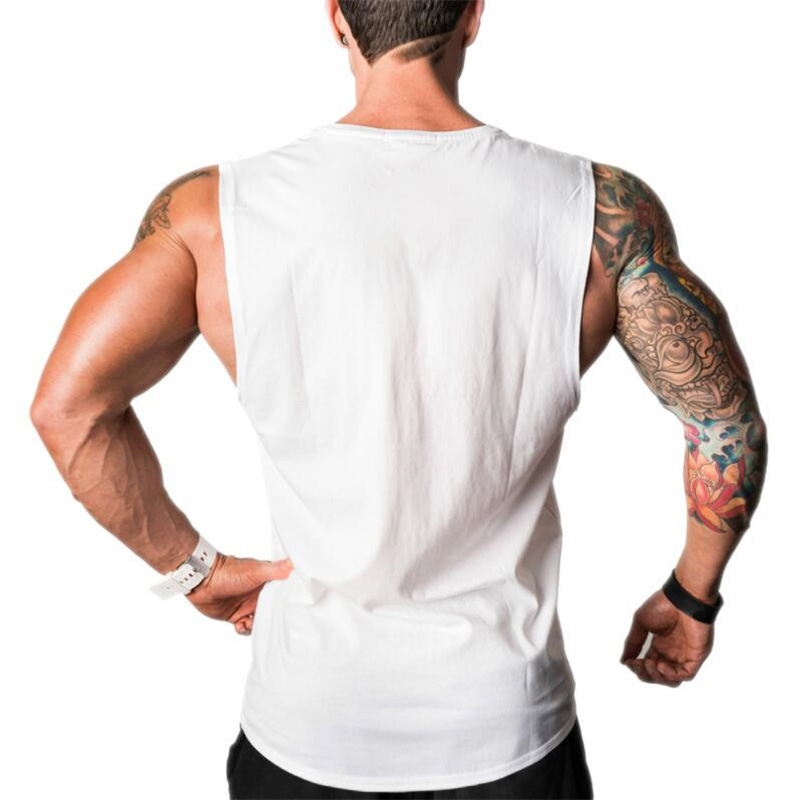 Løbetøj i bomuld, ærmeløse tanktoppe til mænd, fitness, afslappet sport, muskeltrøje, fitnesscenter, bodybuilding, træning, åndbart, sommertøj