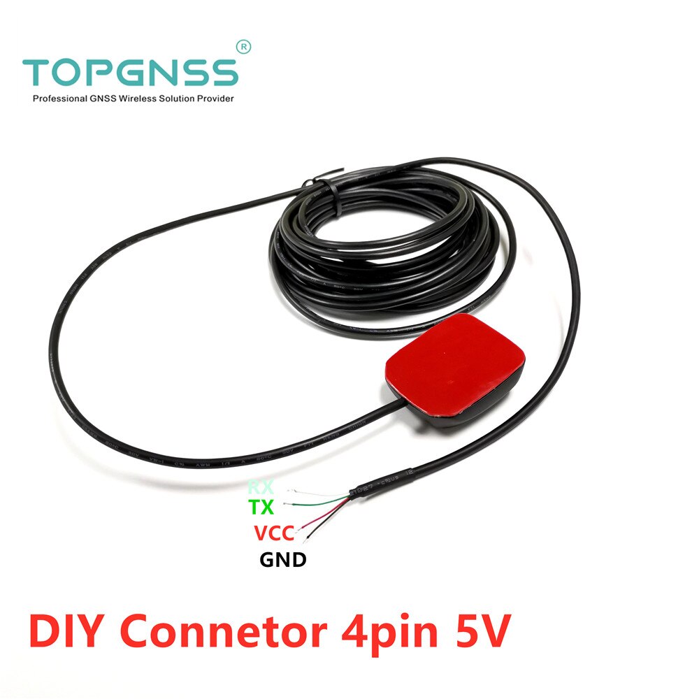 IP67 GN200G UART TTL level DIY 5pin Connector GPS+ GLONASS GNSS module antenna reciever magnetic bottom waterproof IP67 1Hz 9600