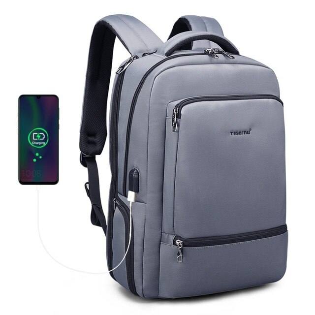 Tigernu di nylon Impermeabile Zaino Da Viaggio Zaini degli uomini per 15.6 &quot;delle Donne Del computer Portatile taccuino Mochila scuola per Il tempo libero zaino Femminile: grigio