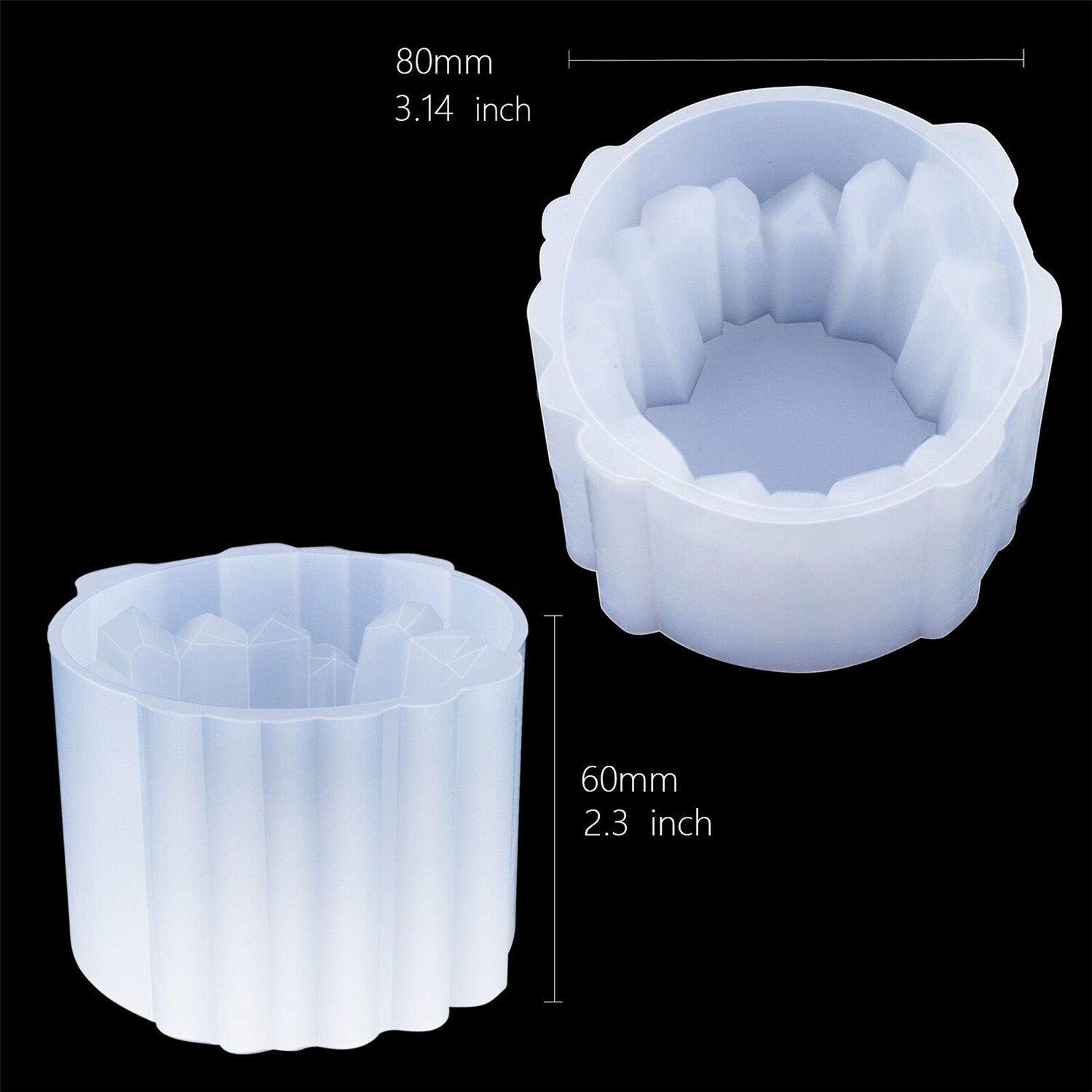 2Pcs Hars Kaars Houder Mallen, Siliconen Mallen, Kandelaar Siliconen Hars Mallen, crystal Vorm Epoxy Casting Mallen Voor Diy