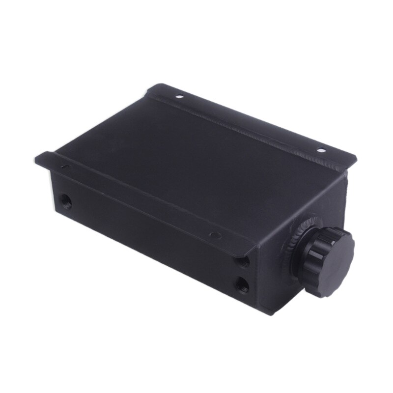 2l aluminiumslegering motor brændstoftank olie åndbar pot udstødningsfilter tank universal biltilbehør sort