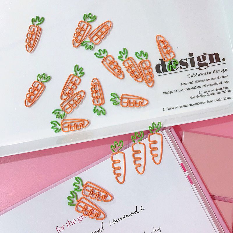 Tegneserie vegetabilsk radise gulerod formet papirclips lyse farver fotoklip bogmærke diy håndlavet indretning skole papirvarer