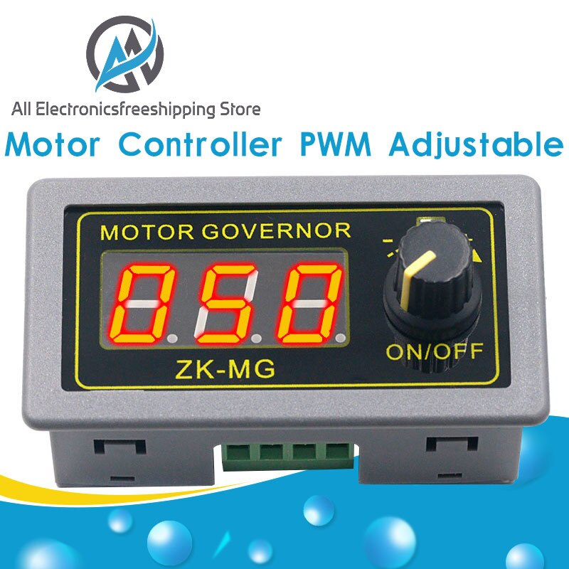 DC 5-30V 12v 24v 5A DC Motor Controller PWM Adjustable Speed Digital display encoder duty ratio frequency MAX 15A ZK-MG