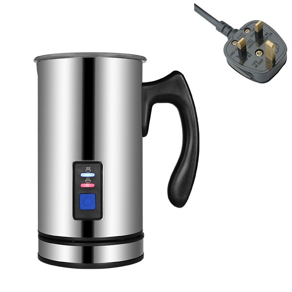 Mælkeskummer dampskummer elektrisk skummer til blødt skum, automatisk kold mælkevarmer med to piskerisvarmer og cappuccino maker: 220-240v britiske stik