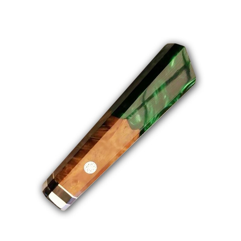 Manche de couteau en bois dur, outil pour la maison, anneau en acier inoxydable, bricolage: green