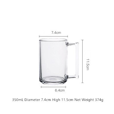 Transparent glasmugg förtjockad värmebeständig härdat glasmugg hemmakontor tekopp mikrovågsuppvärmd mjölkkopp ölglas: 01 stil 300ml
