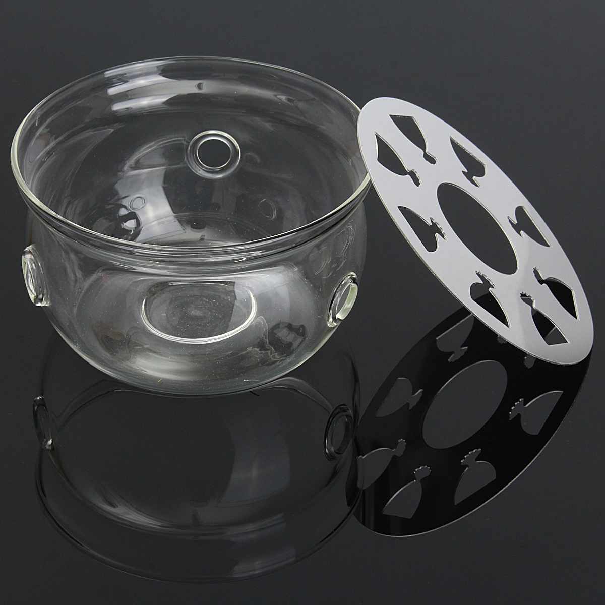 1 pieza transparente portátil tetera titular café agua té titular de la vela de vidrio resistente al calor tetera termo base