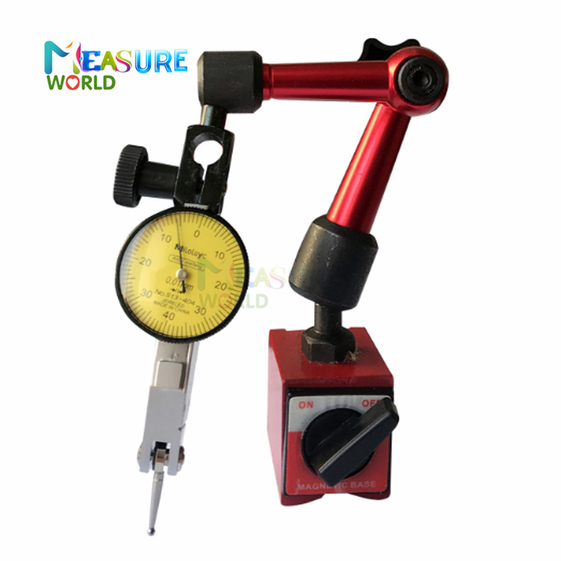 Digital Dial Indicator 0-12.7mm/0.5&#39;&#39; 0-25.4mm 0.01mm Mini Magnetic Base Holder Gauge Caliper Measuring Tools: 0-8mmand base