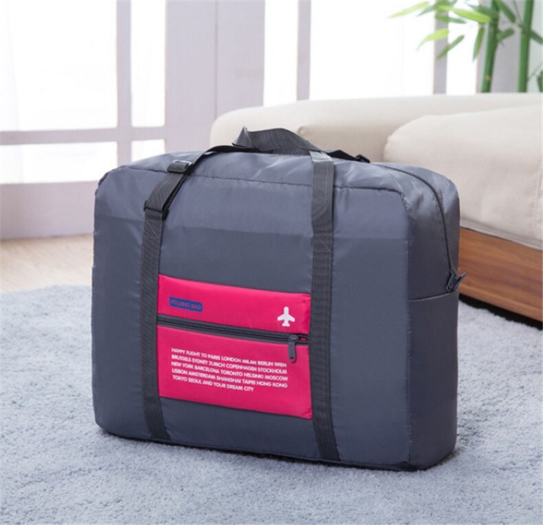 Mode Waterdichte Reistas Grote Capaciteit Reis Duffle Vrouwen Nylon Opvouwbare Tas Unisex Mannen Bagage Reizen Handtassen: Rose red