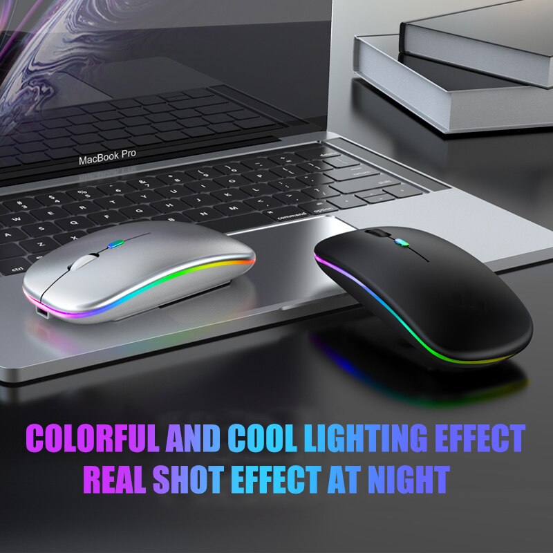 2.4Ghz RGB Wireless Mouse Rechargeable For Macbook For iPad tablet Bluetooth PC Computer Mouse For Laptops LED Backlight Silent