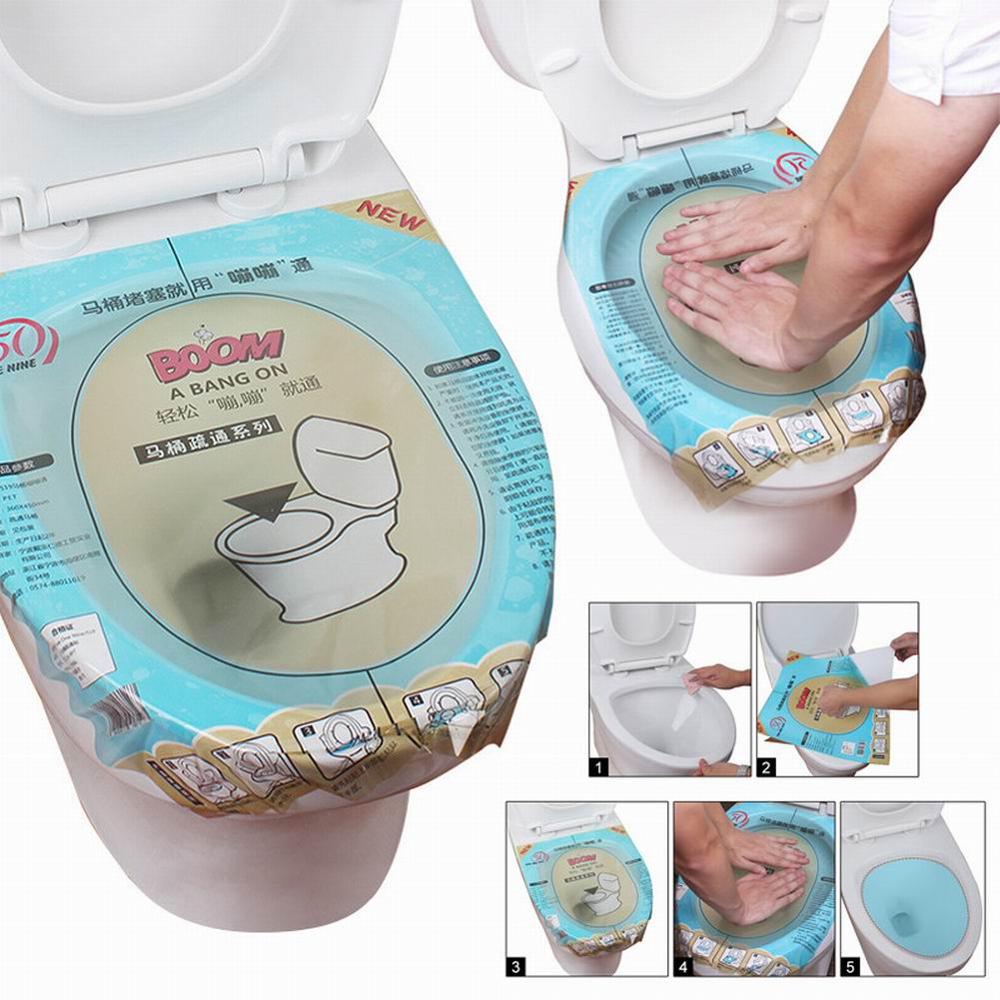 Toilet Sticker Plunger Disposable Toilet Cleaning Tool Plunger Transparent Toilet Cleaner For Bathroom