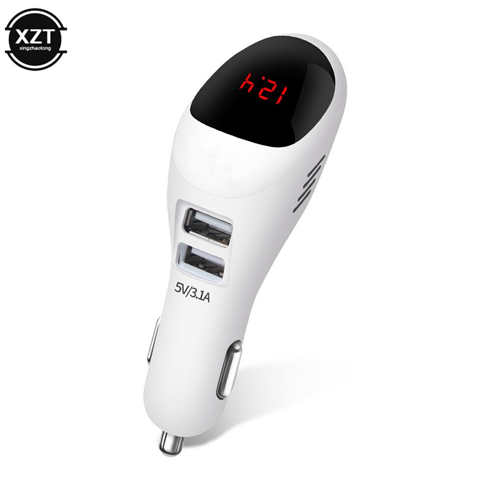 Car Air Purifier 12V 24V Negative Ions Air Cleaner Ionizer Air Freshener Auto Mist Dual USB Fast Car Charger HD Digital Displa