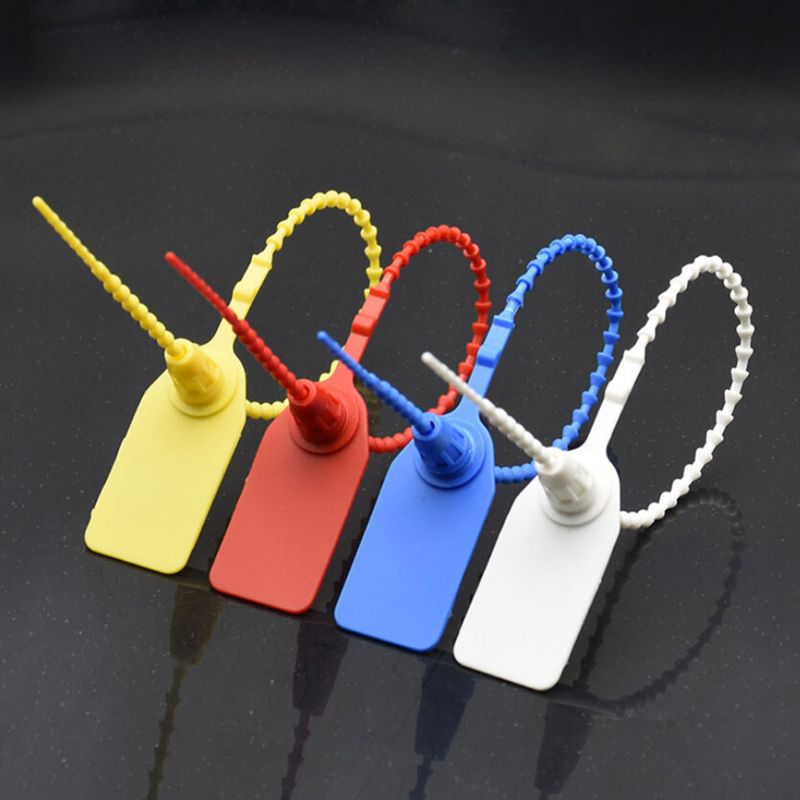100Pcs Disposable Plastic Pull-Tite Security Seals Signage Numbered Self Locks