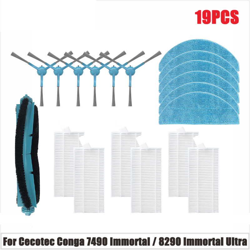 per Cecotec conga 7490 immortale / 8290 immortale / Kabum accorto 900 Aspirapolvere Pezzi di ricambio Spazzola Mocio Filtro Parte Accessori: Cioccolato