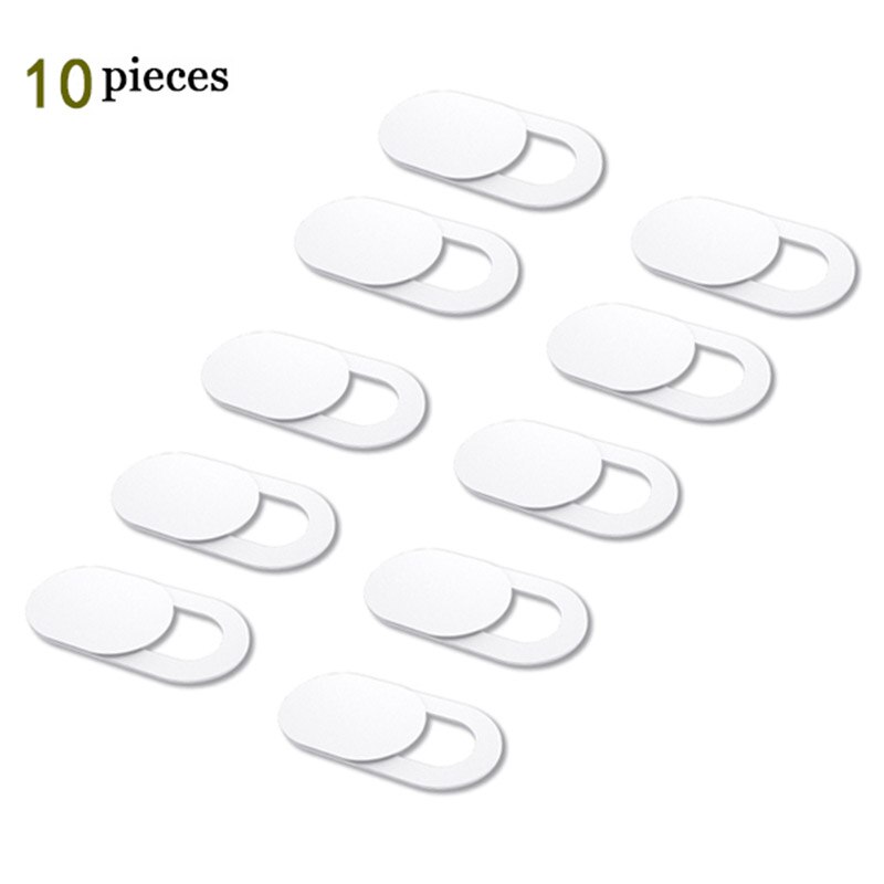 Webcam Cover Sluiter Magneet Slider Antispy Camera Cover Voor Ipad Pc Web Iphone Laptop Macbook Tablet Lenzen Privacy Sticker: 10 Piece White