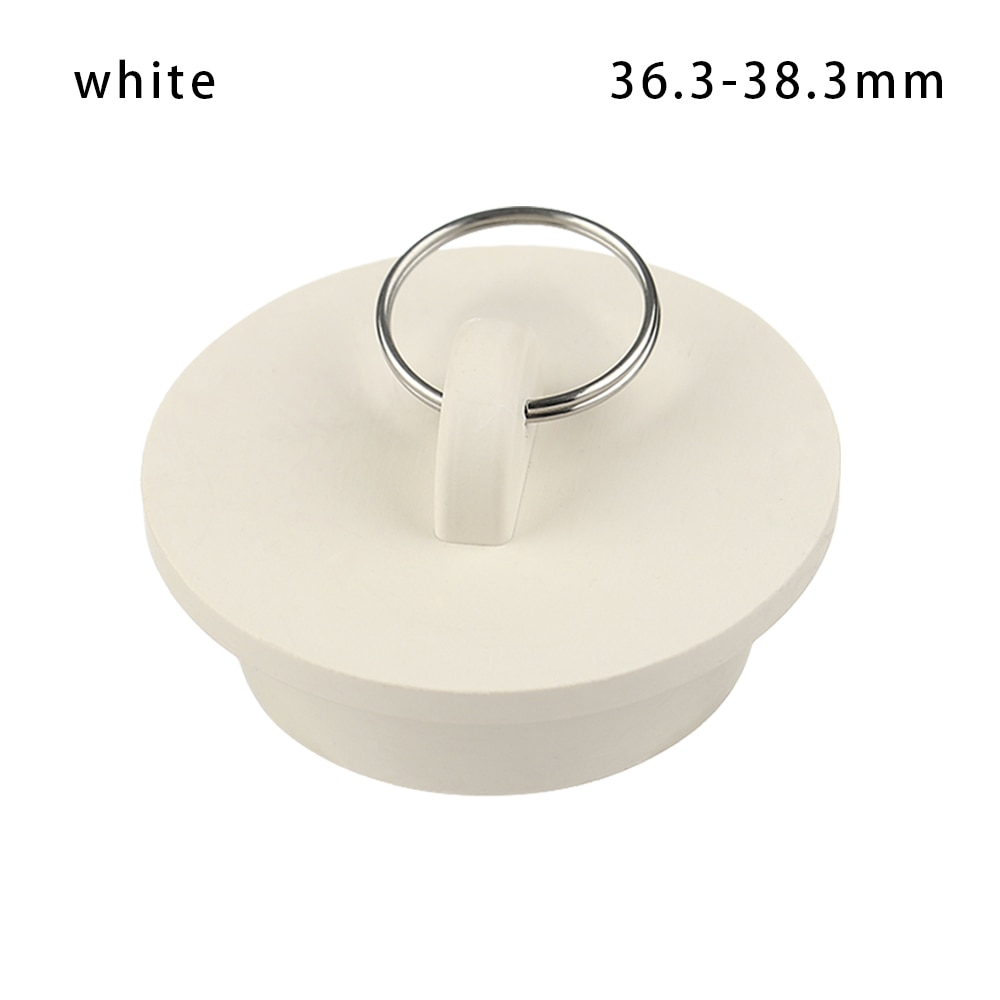 Kitchen Bath Tub Sink Water Stopper Floor Drain Plug Sink Bathtub Drainage Stopper Round Leakage-proof Plug Bathroom Accessories: 36.3-38.3mm	white