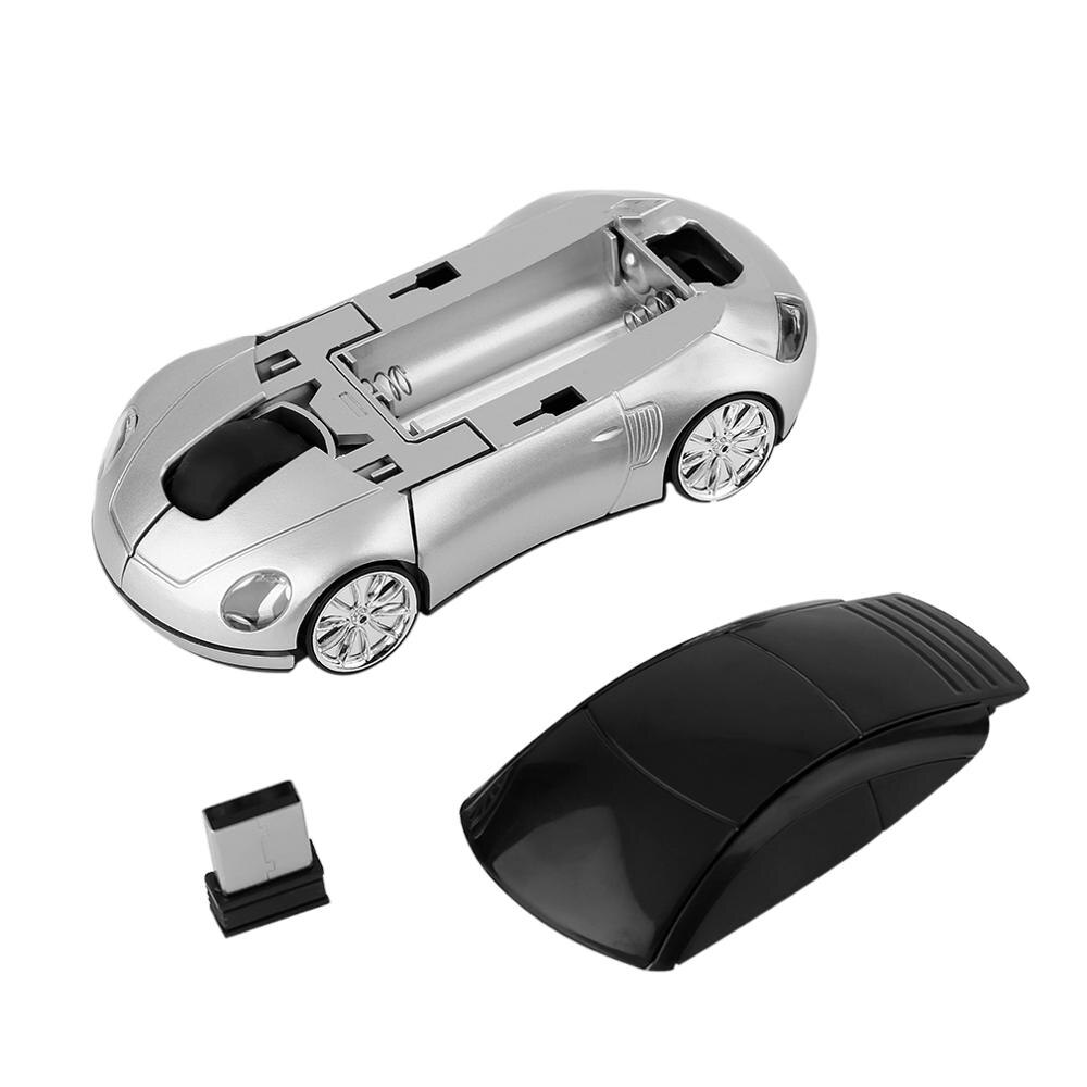 2.4GHZ Wireless Car Shape Mouse 1600DPI Wireless Optical High Precision Mouse Mice For PC Laptop Computer: Gray