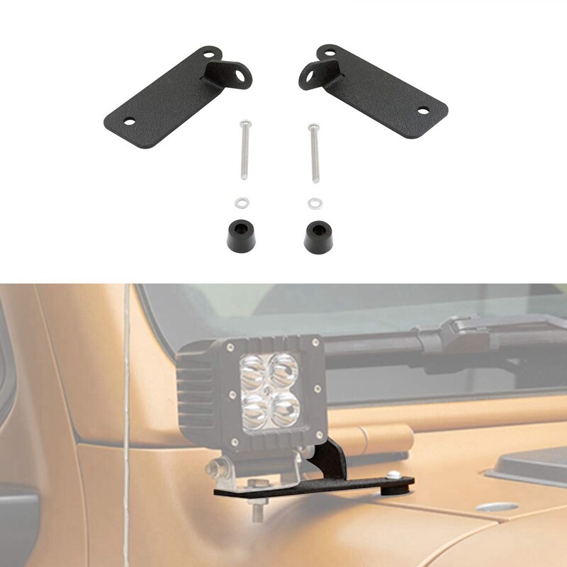 Light Bar Brackets Windshield Hinge Light Mounting Brackets for Jeep Wrangler JL Pair: Default Title