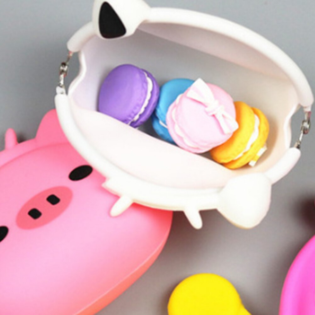 Lovely Women Coin Bag Silicone Storage Cute Animal Panda Cat Bear Mini Pouch Coin Bag Change Wallet Purse Hasp Wallet