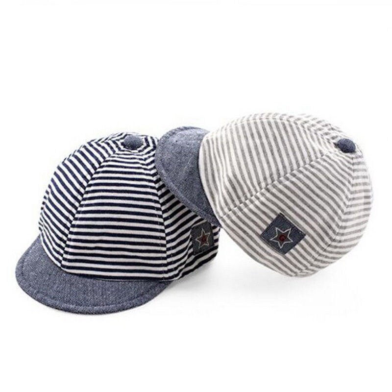 Newborn Baby Girl Boy Summer Cute Casual Hat Toddlers Infant Cotton Striped Sun Cap