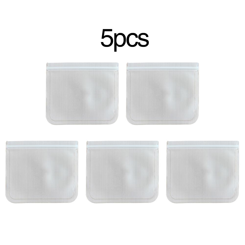 5 sztuk wielokrotnego użytku torby robić przechowywania zamrażania zamek błyskawiczny-Zamek szczelna torba na obiad na przechowywanie żywności organizacja domu: SZARY