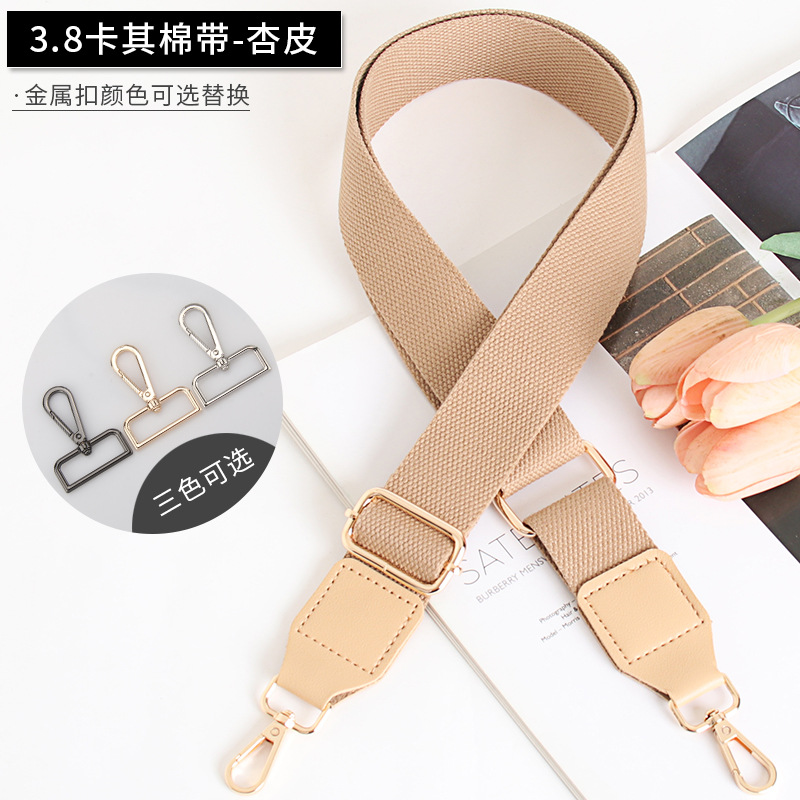 Effen kleur tasriem canvas damestas schouderriem accessoires enkele schouder diagonale overspanning lange schouderriem: 3/8" / Goud