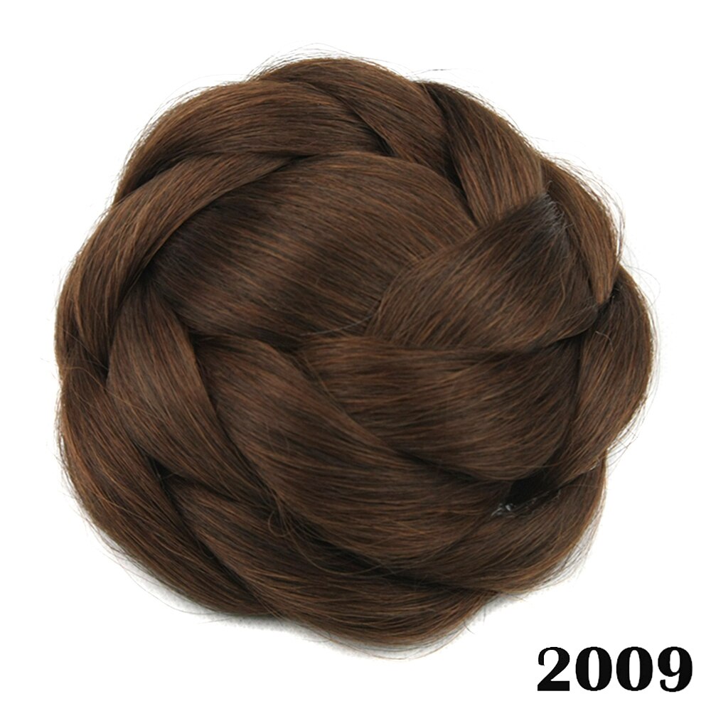 Soowee 6 väriä korkean lämpötilan kuitu synteettiset hiukset asusteet punottu chignon hius nuttura donitsi kampaus päähineet: 2009